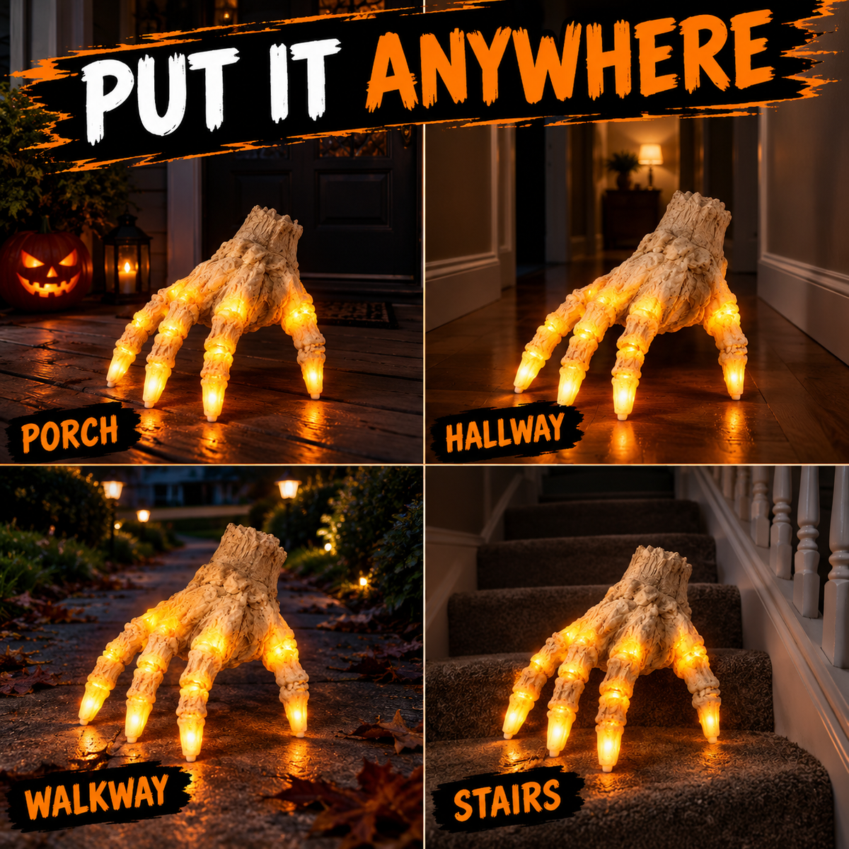 Crawling Zombie Hand - Light-Up Halloween Decoration